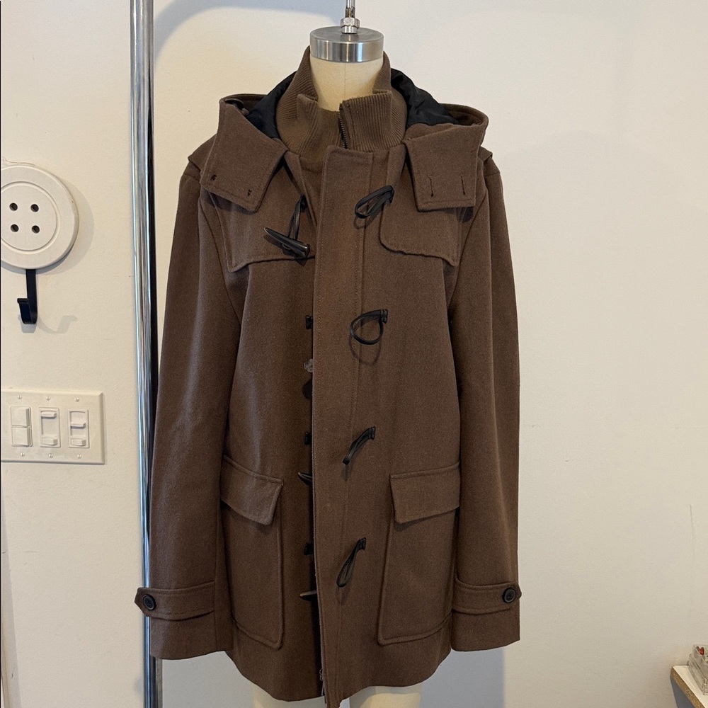 21men Brown Toggle Coat